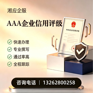 浙江AAA企业信用评级申请服务